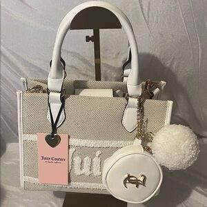 Juicy Couture Elegant White and Cream Tote New With Tags